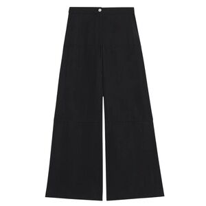 Theory Wide Leg Cargo Pants Lyocell Patch Pocket Trousers Black 00 NEW